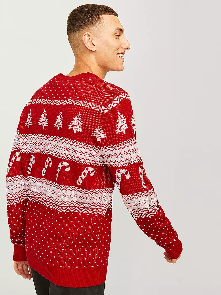 JACK & JONES | Pullover JJXMAS GABRIEL | dunkelrot