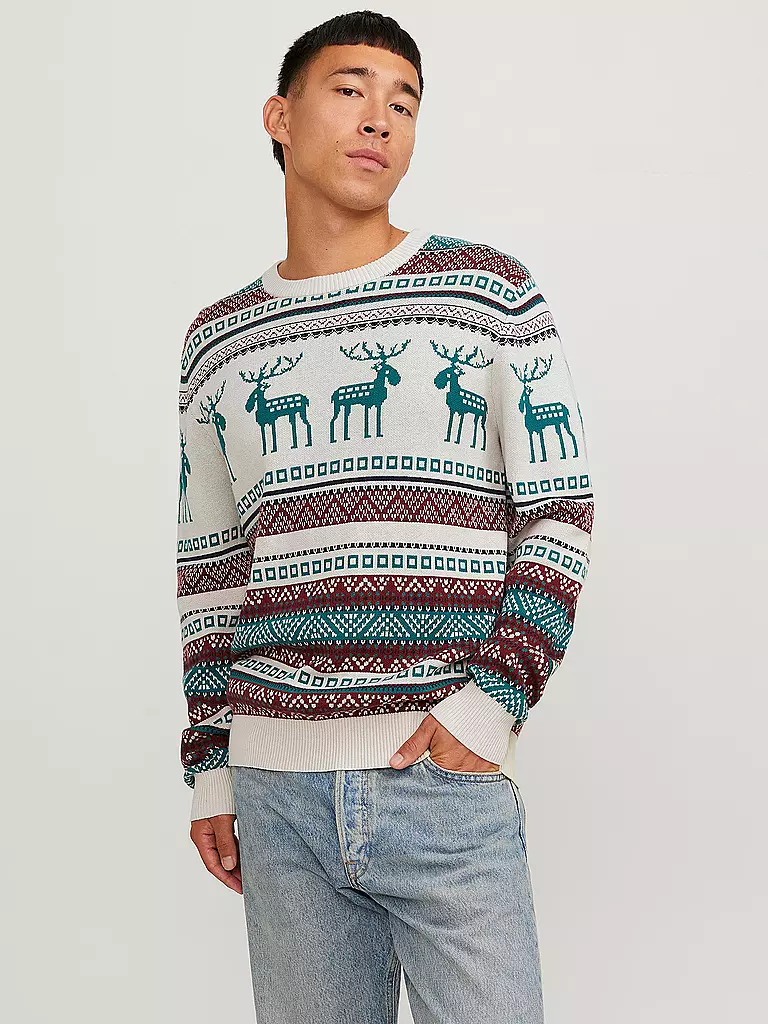 JACK & JONES | Pullover JORSNOWBALL | weiss