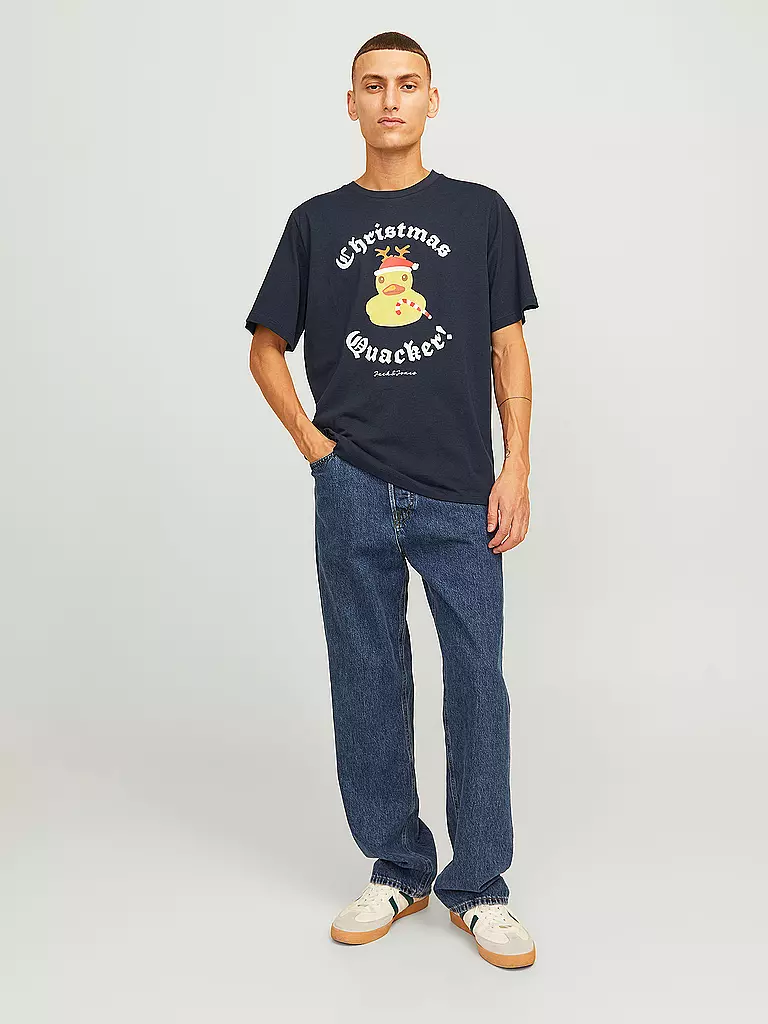 JACK & JONES | T-Shirt JJXMAS | dunkelblau