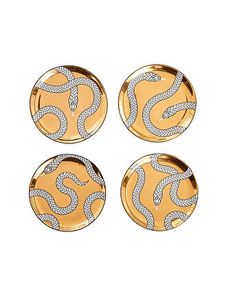 JONATHAN ADLER | Glasuntersetzer 4-er Set EDEN Gold / Black / White