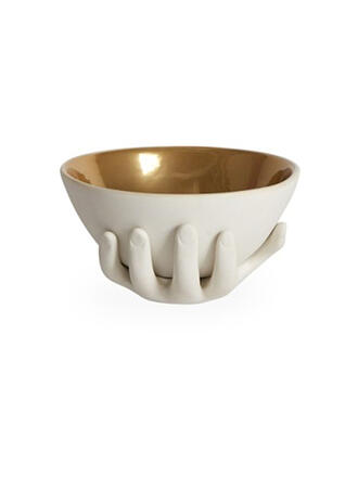 JONATHAN ADLER | Schale EVE ACCENT 9x20x15cm Weiss / Gold