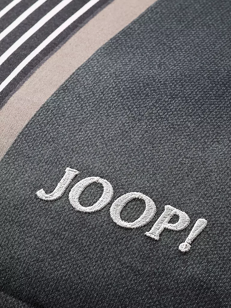 JOOP | Satin Bettwäsche Cornflower Stripes 2 x 70x90cm / 200x200cm Deep Stone | grau