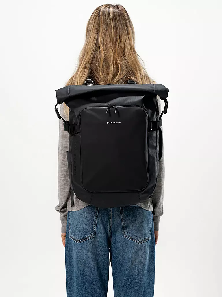 KAPTEN & SON | Rucksack LISBON, erweiterbar | schwarz