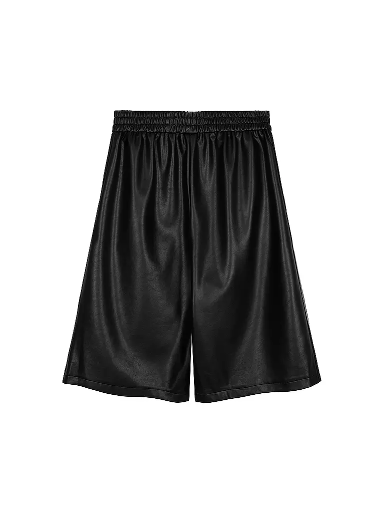 KARO KAUER | Shorts in Lederoptik | schwarz