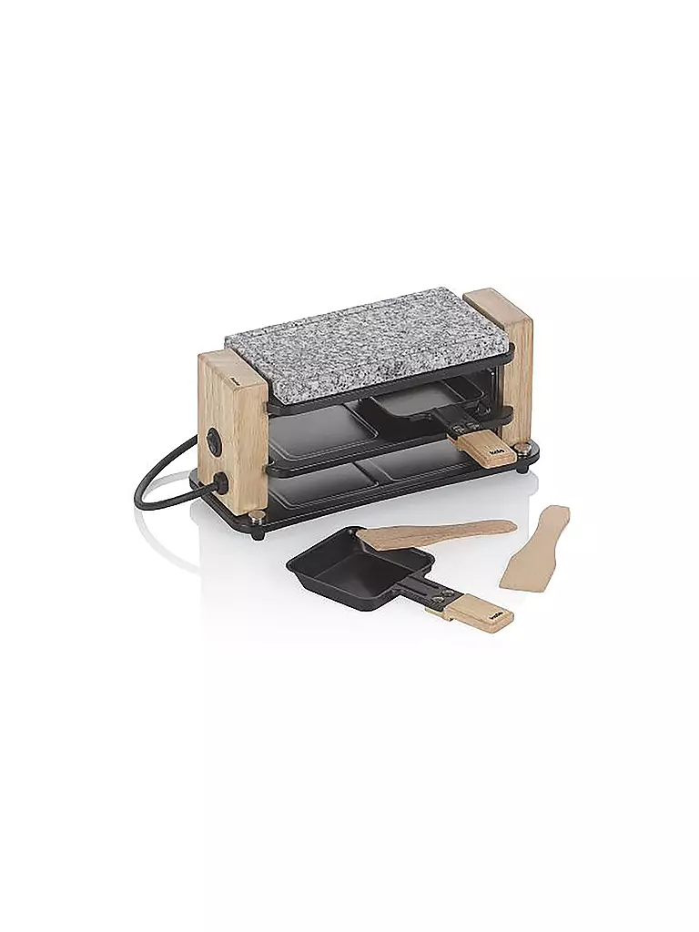 KELA | Raclette Hot Stone BEDRETTO für 2 Personen Granit / Holz | grau