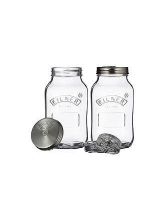 KILNER | Fermentierset Set mit 2 Gläsern 1l Glas/Edelstahl