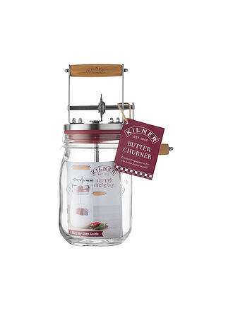 KILNER | Butterfass mit Kurbel 1l Glas/Edelstahl