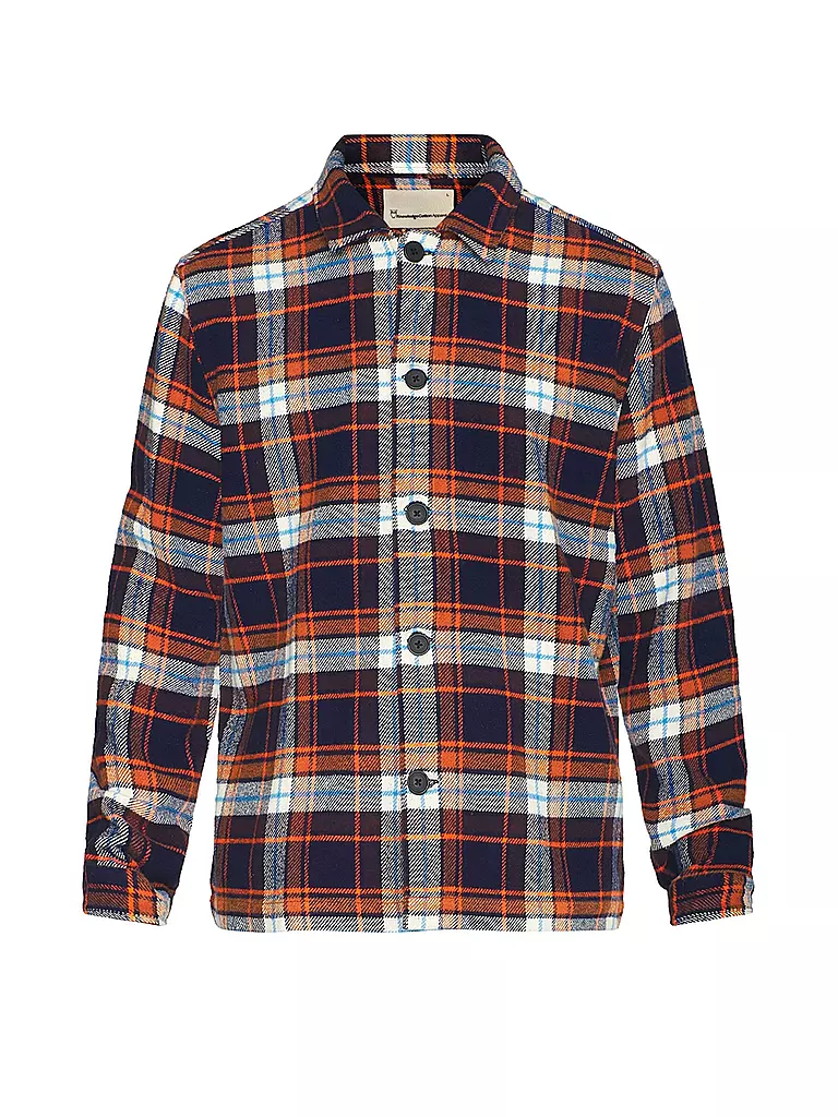 KNOWLEDGE COTTON APPAREL | Flanell Overshirt Regular Fit | orange