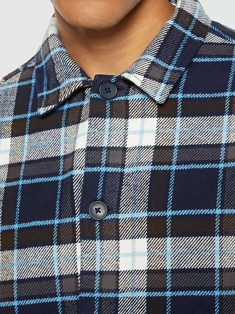 KNOWLEDGE COTTON APPAREL | Flanell Overshirt Regular Fit | blau