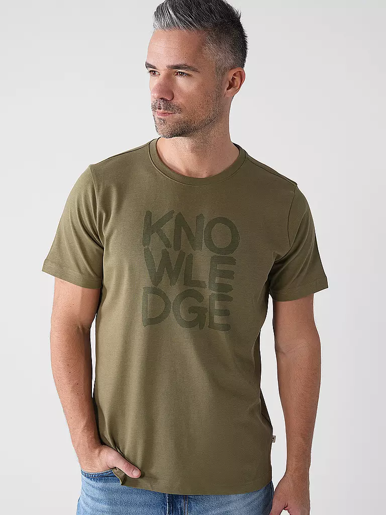 KNOWLEDGE COTTON APPAREL | T-Shirt  | olive