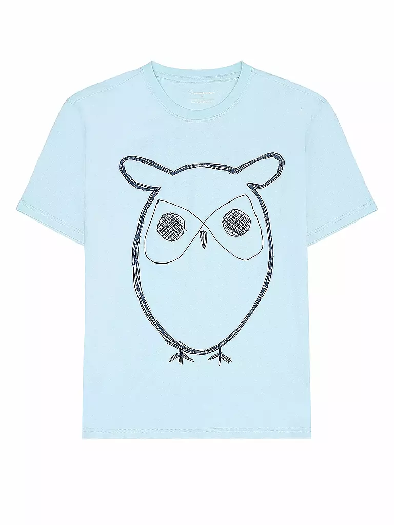 KNOWLEDGE COTTON APPAREL | T-Shirt BIG OWL | türkis