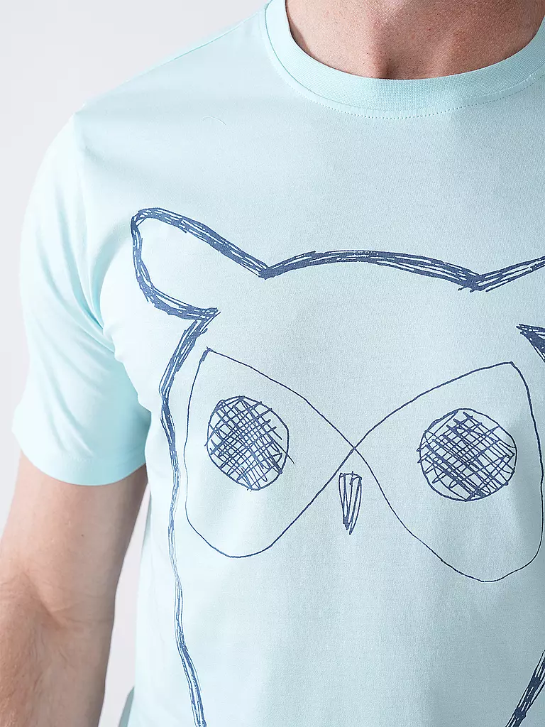 KNOWLEDGE COTTON APPAREL | T-Shirt BIG OWL | türkis