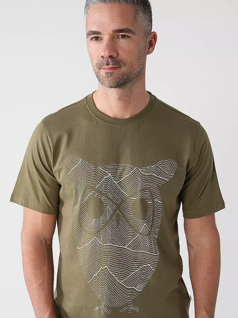 KNOWLEDGE COTTON APPAREL | T-Shirt OWL LINES | creme