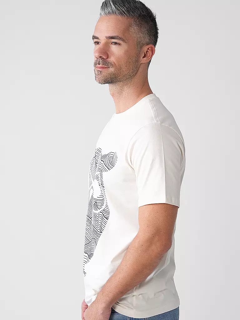 KNOWLEDGE COTTON APPAREL | T-Shirt OWL LINES | creme