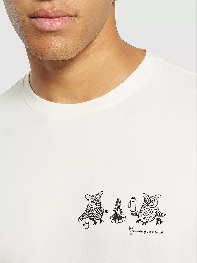 KNOWLEDGE COTTON APPAREL | T-Shirt OWLS CHEST | braun