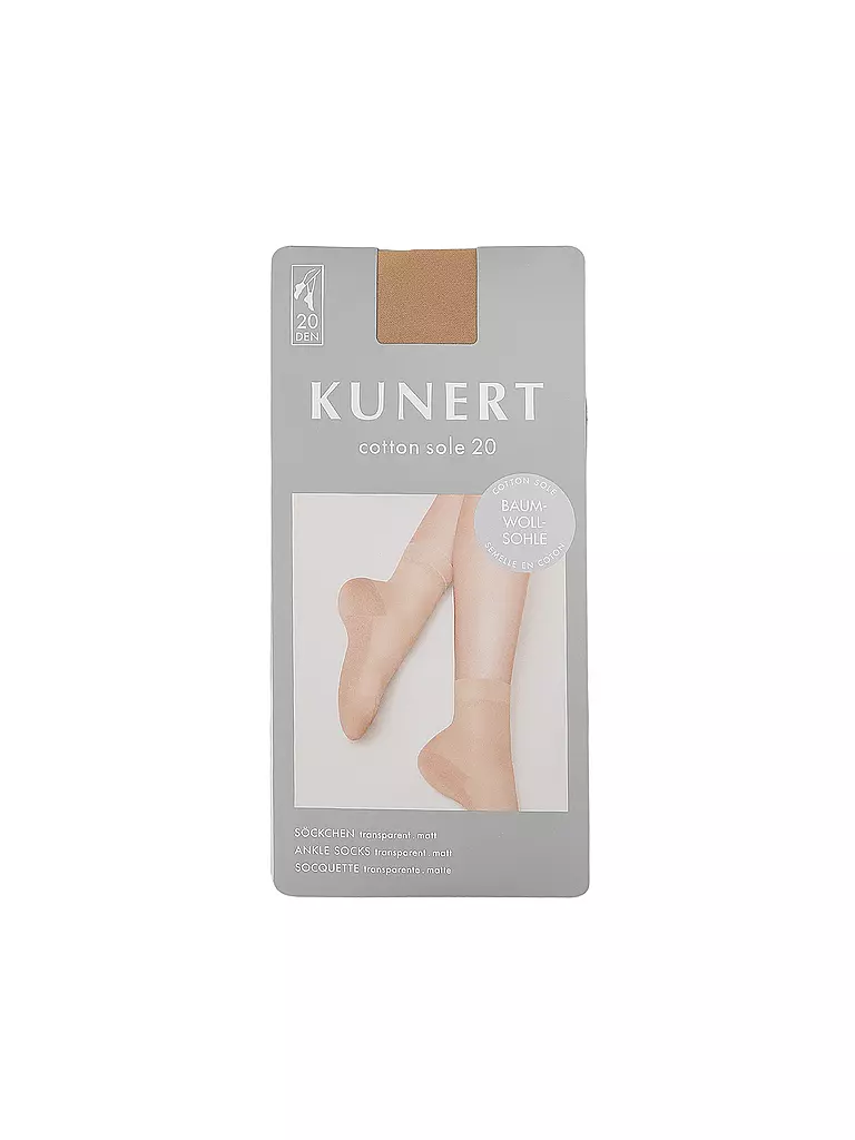 KUNERT | Söckchen COTTON SOLE 20 DEN crystal | beige