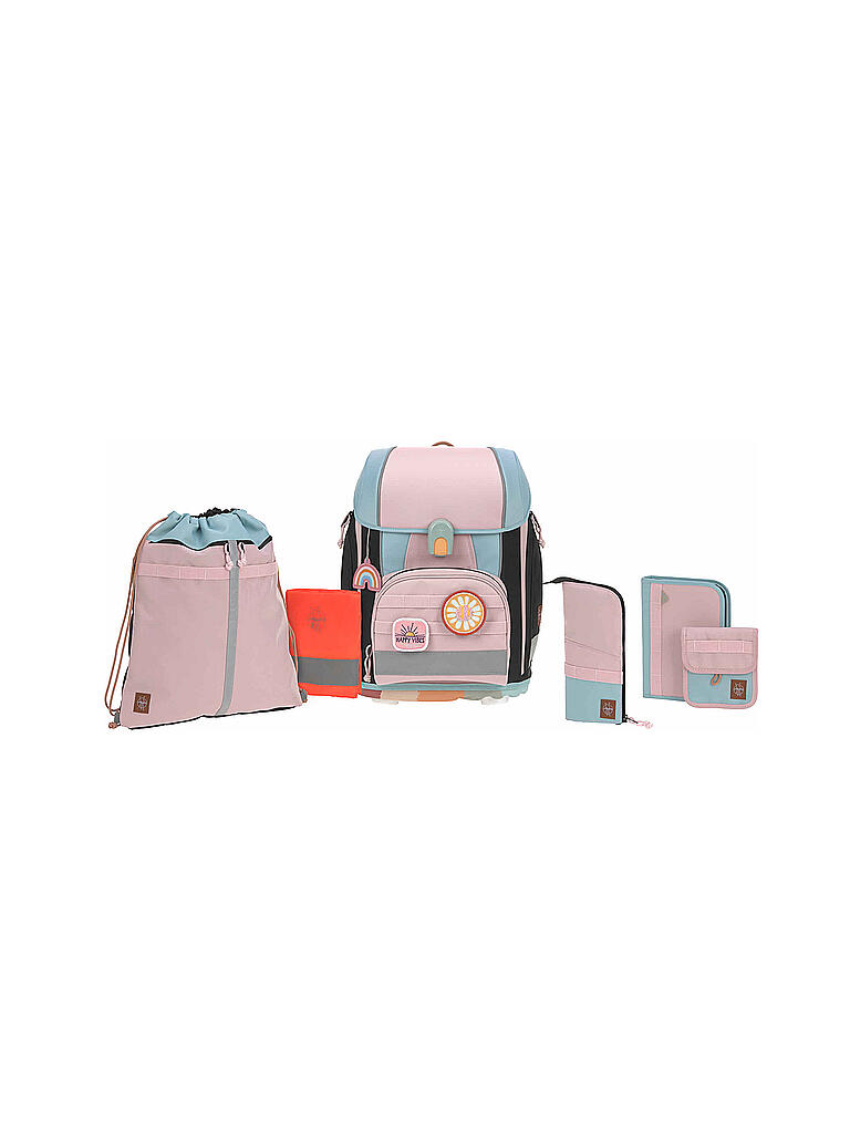 LÄSSIG | Schultaschen Set 7tlg Boxy Unique Rose Blue | rosa