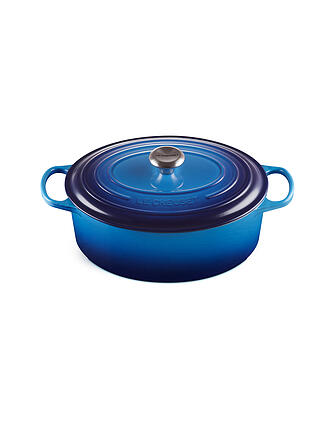 LE CREUSET | Gusseisen-Bräter mit Deckel Oval 31cm SIGNATURE Azure