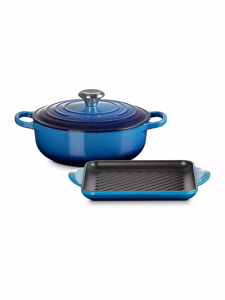 LE CREUSET | 2-teiliges Gusseisen Set 24cm Azure | blau