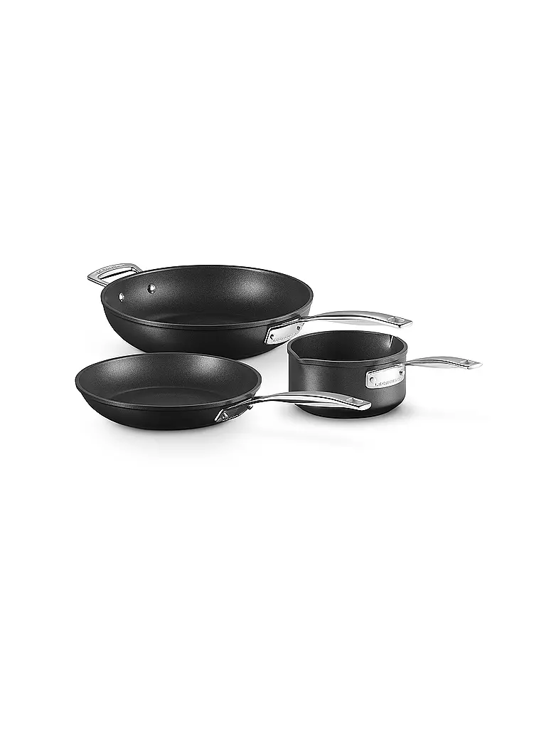 LE CREUSET | Aluminium-Antihaft 3-teiliges Kochset | schwarz