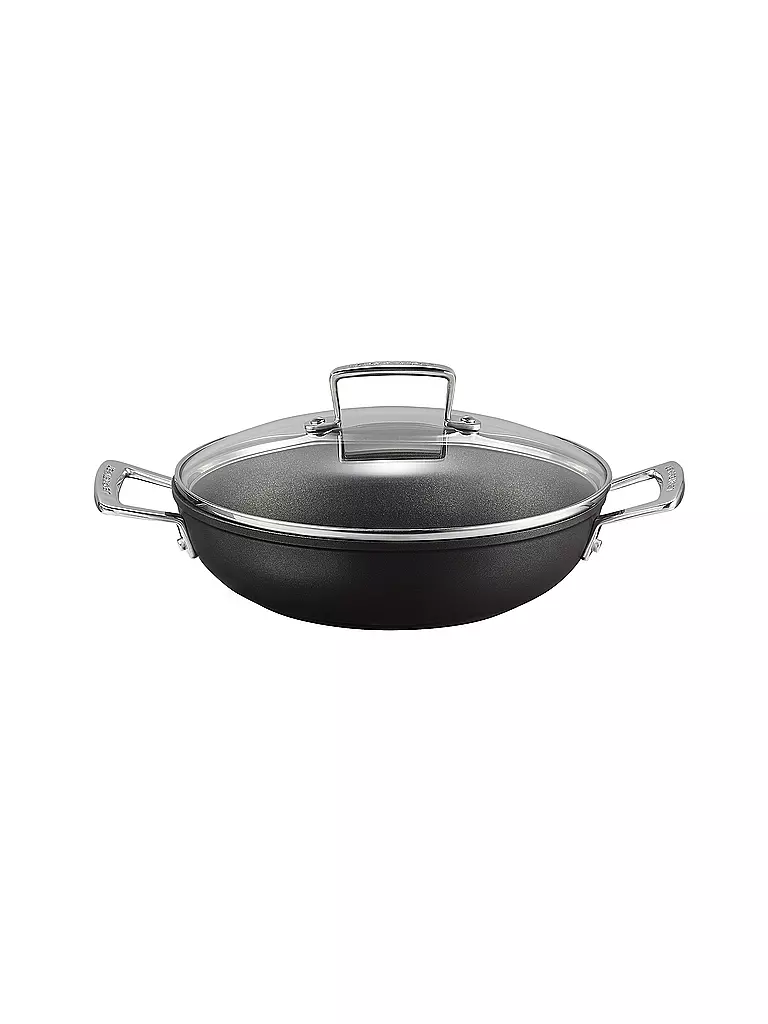 LE CREUSET | Aluminium-Antihaft Profipfanne mit Glasdeckel 24cm/2,3l Schwarz | schwarz