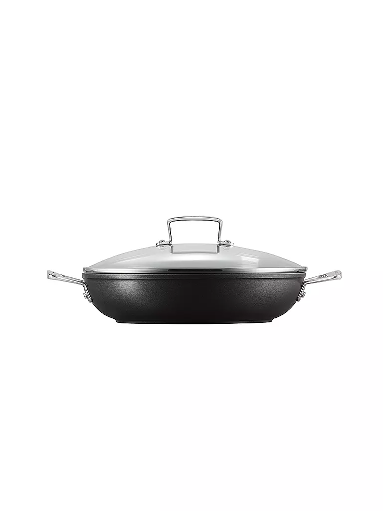 LE CREUSET | Aluminium-Antihaft Profipfanne mit Glasdeckel 28cm/3,2l Schwarz | schwarz