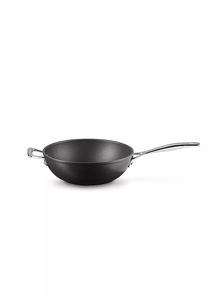 LE CREUSET | Aluminium-Antihaft Wok-Pfanne mit Gegengriff 26cm/3,4l Schwarz | schwarz