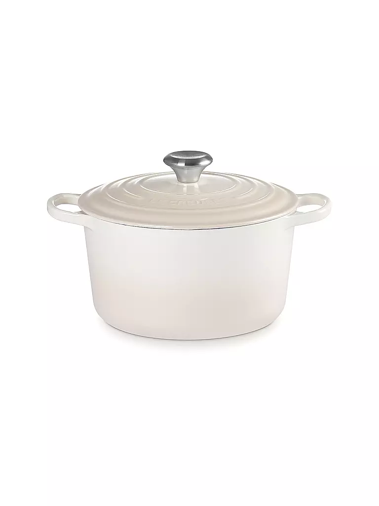 LE CREUSET | Bräter rund hoch SIGNATURE 24cm Meringue | creme