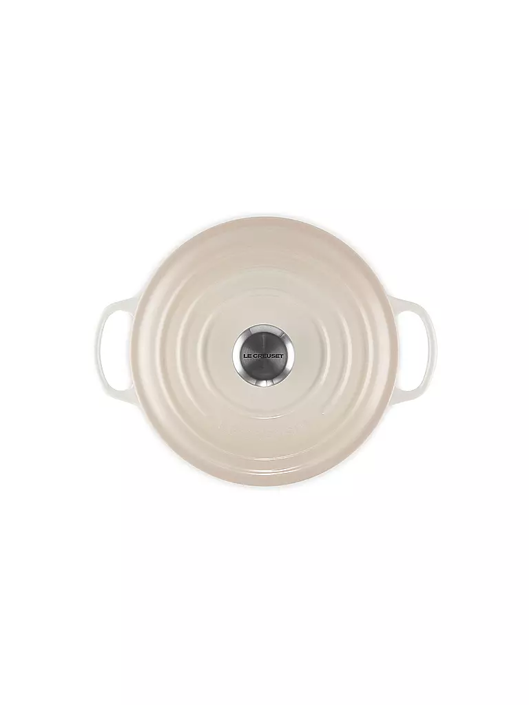 LE CREUSET | Bräter rund hoch SIGNATURE 24cm Meringue | creme