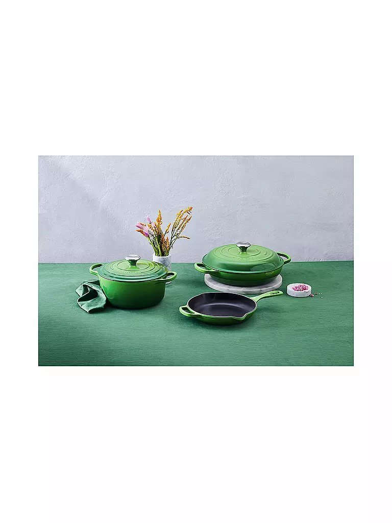 LE CREUSET | Bräter rund Signature 20cm/2,4l Bamboo Green | dunkelrot