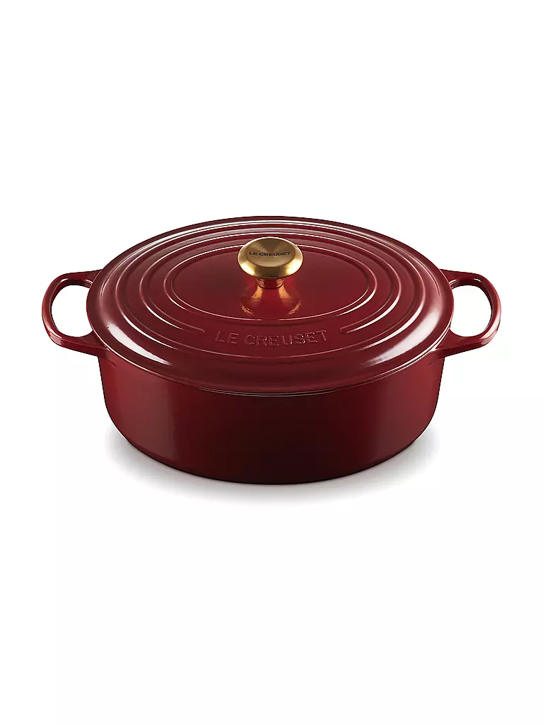 LE CREUSET | Bräter rund SIGNATURE 31cm 6,3l Garnet | hellgrau