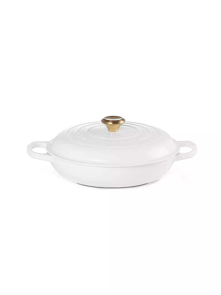 LE CREUSET | Gourmet-Profitopf mit Deckel 30 cm SIGNATURE White | weiss