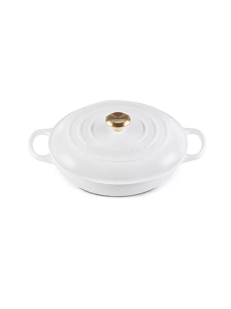 LE CREUSET | Gourmet-Profitopf mit Deckel 30 cm SIGNATURE White | weiss