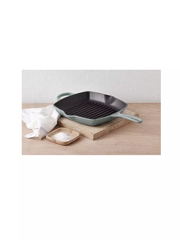 LE CREUSET | Grillpfanne quadratisch SIGNATURE 26x26cm  | hellgrau