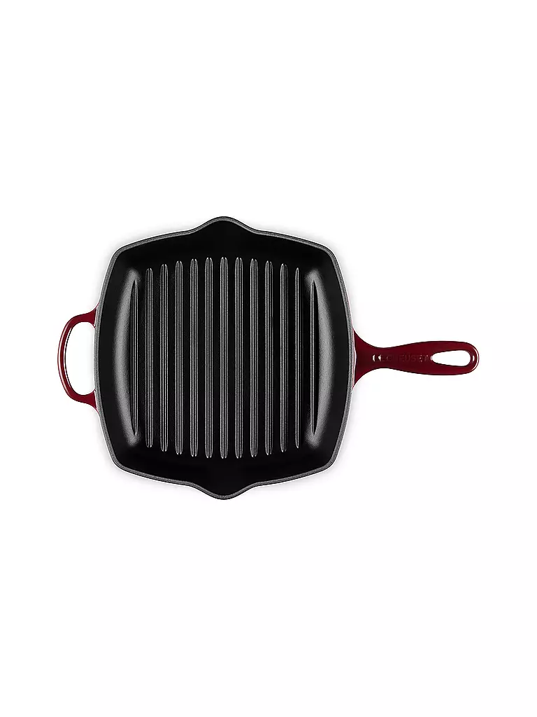 LE CREUSET | Grillpfanne quadratisch SIGNATURE 26x26cm Garnet | gelb