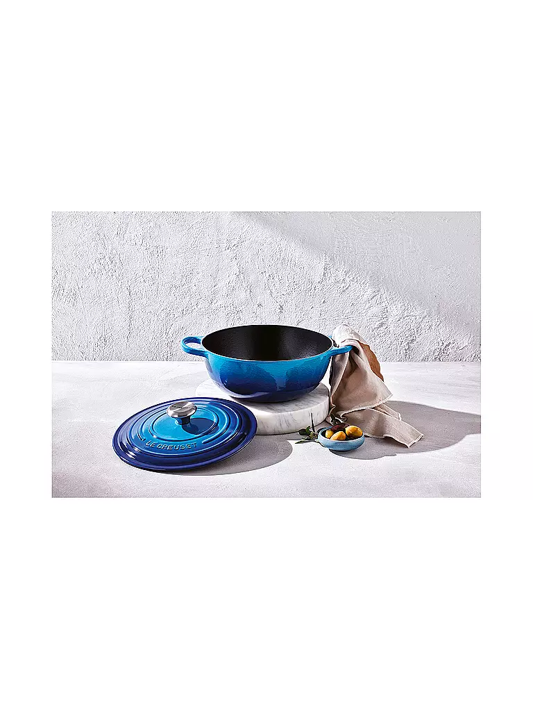 LE CREUSET | Gusseisen-Bräter mit Deckel 26cm LA MARMITE SIGNATURE Azure | blau