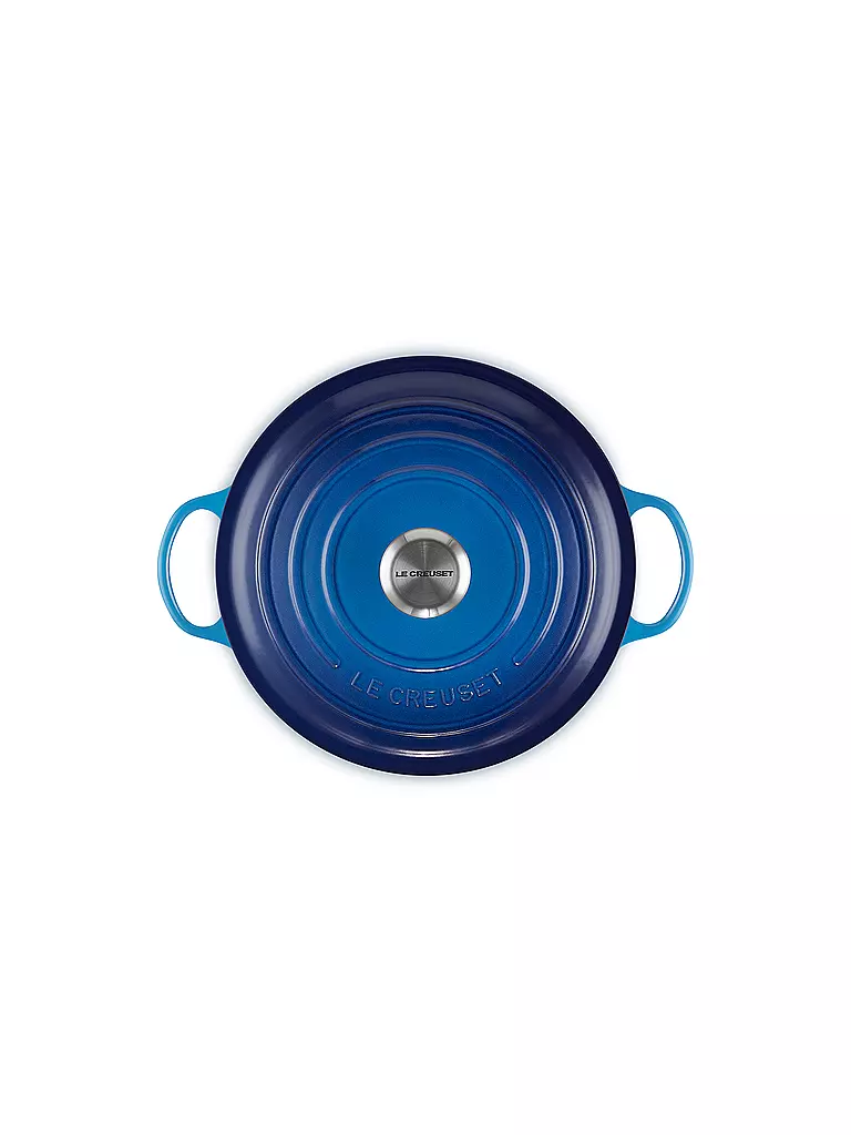 LE CREUSET | Gusseisen-Bräter mit Deckel 26cm/4,1l LA MARMITE SIGNATURE Azure | schwarz