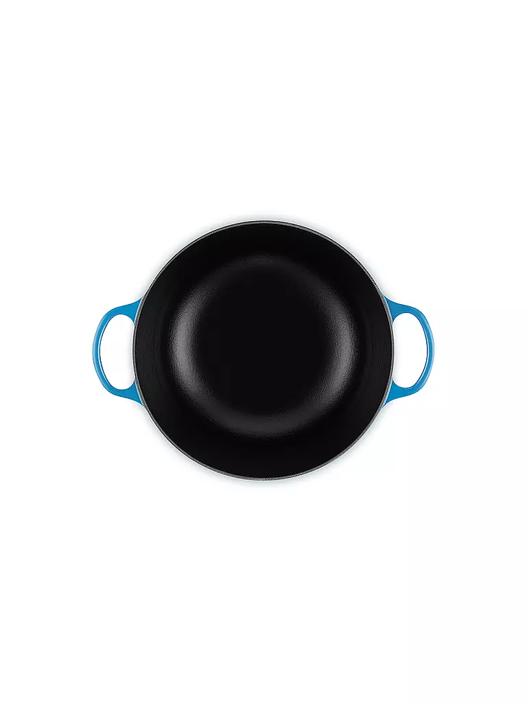 LE CREUSET | Gusseisen-Bräter mit Deckel 26cm/4,1l LA MARMITE SIGNATURE Azure | schwarz