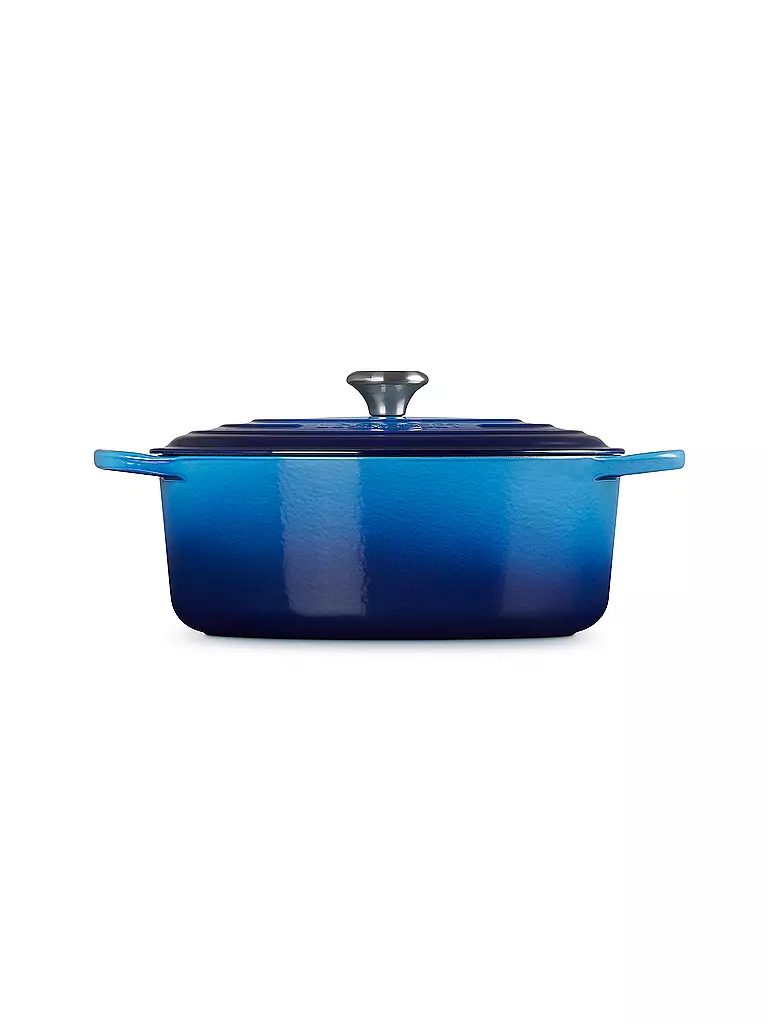 LE CREUSET | Gusseisen-Bräter mit Deckel Oval 31cm 6,3l SIGNATURE Azure | blau