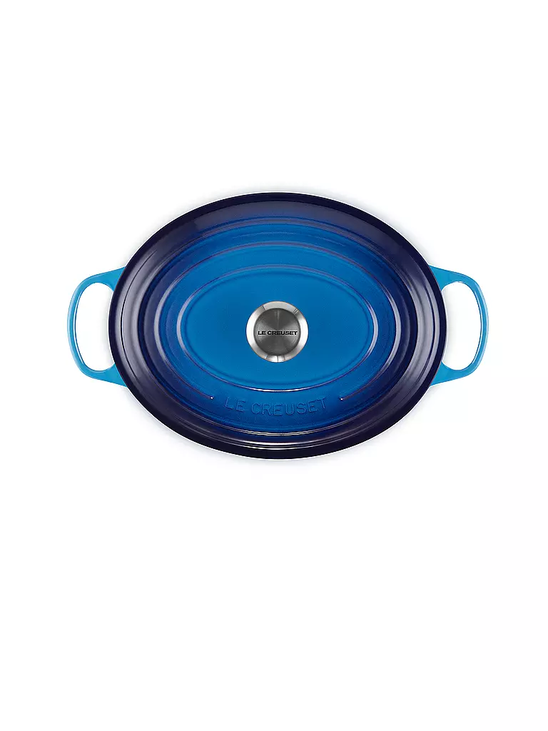 LE CREUSET | Gusseisen-Bräter mit Deckel Oval 31cm SIGNATURE Azure | dunkelrot