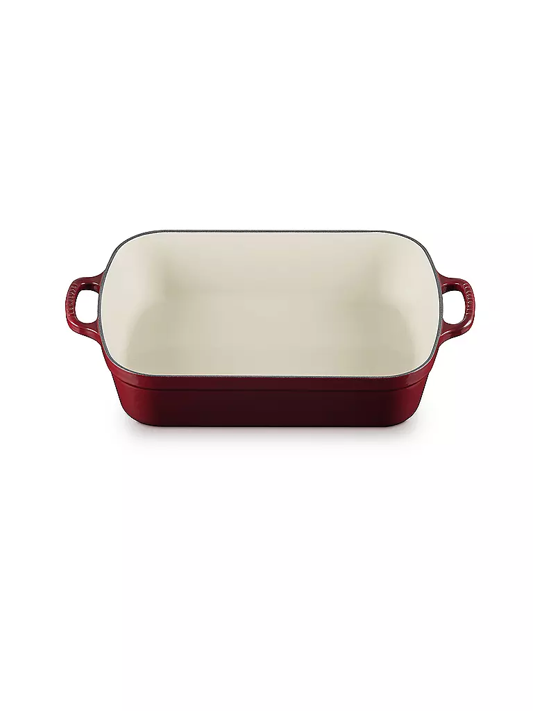 LE CREUSET | Gusseisen-Bratreine eckig 33cm SIGNATURE Garnet | schwarz