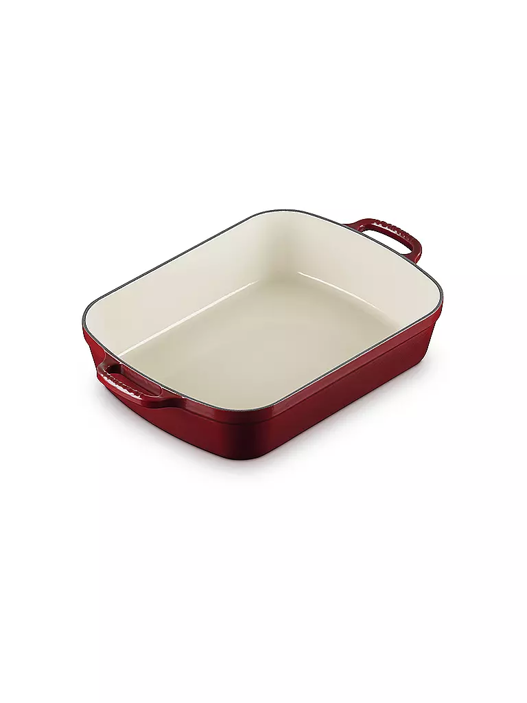 LE CREUSET | Gusseisen-Bratreine eckig 33cm SIGNATURE Garnet | schwarz