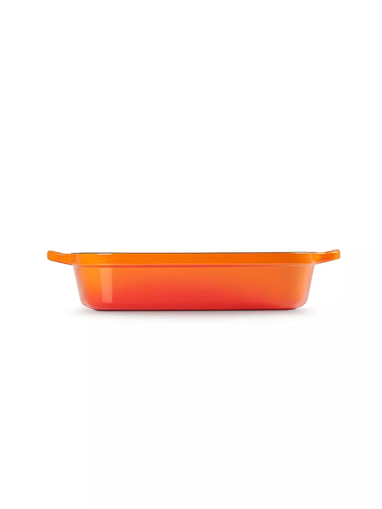 LE CREUSET | Gusseisen-Bratreine eckig 33cm SIGNATURE Ofenrot | orange