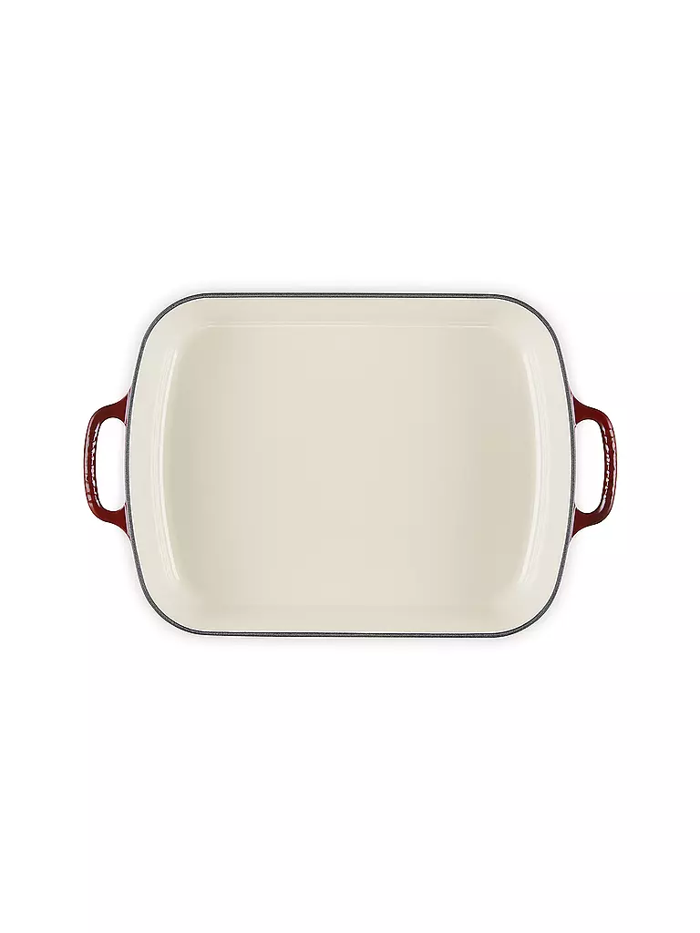 LE CREUSET | Gusseisen-Bratreine eckig 33cm/4,9l SIGNATURE Garnet | schwarz