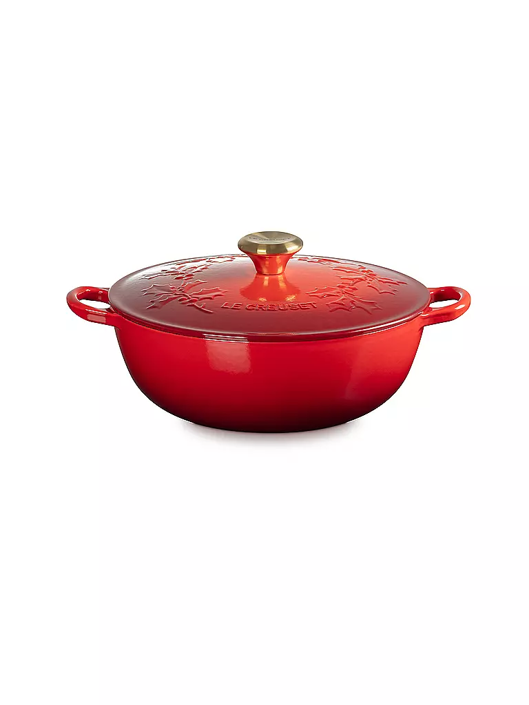 LE CREUSET | Kochtopf mit Deckel 26cm LA MARMITE HOLLY Kirschrot | dunkelgrün