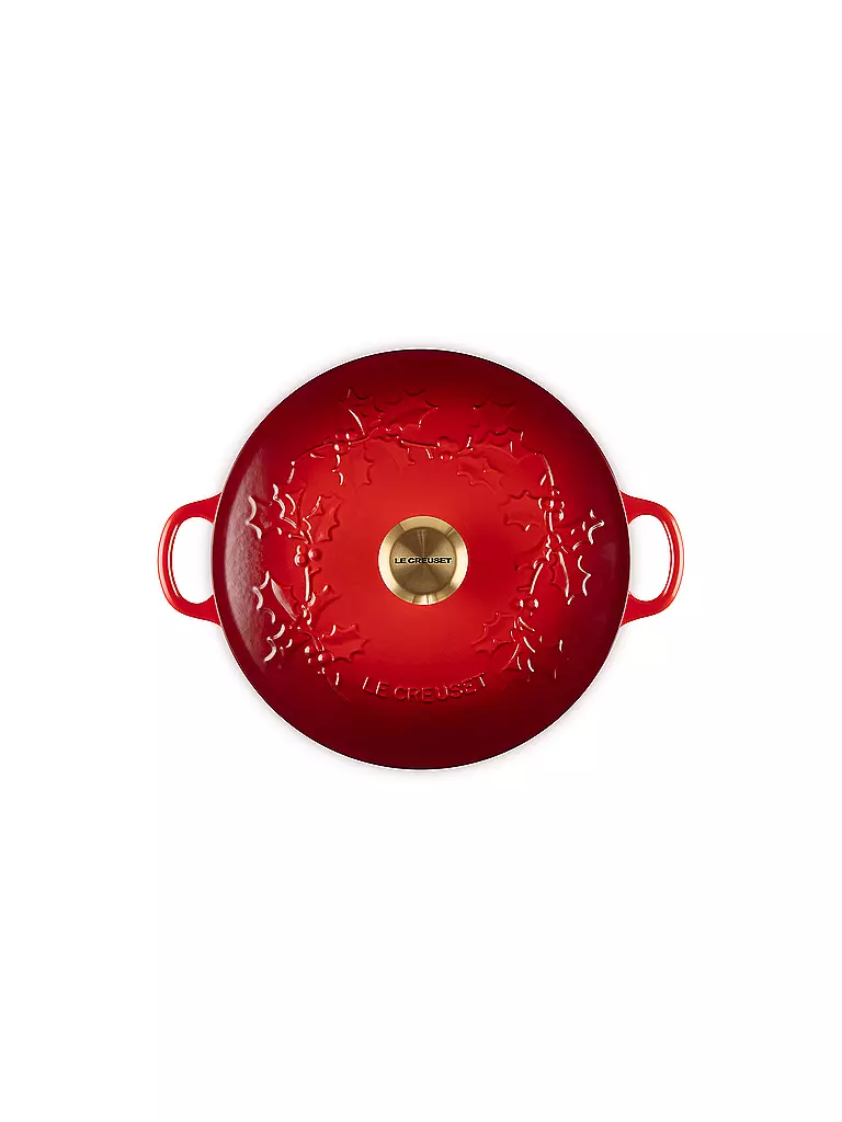 LE CREUSET | Kochtopf mit Deckel 26cm LA MARMITE HOLLY Kirschrot | dunkelgrün