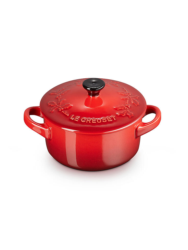 LE CREUSET | Mini Cocotte 10cm 0,2l Holly Collection Limited Edition Kirschrot | rot