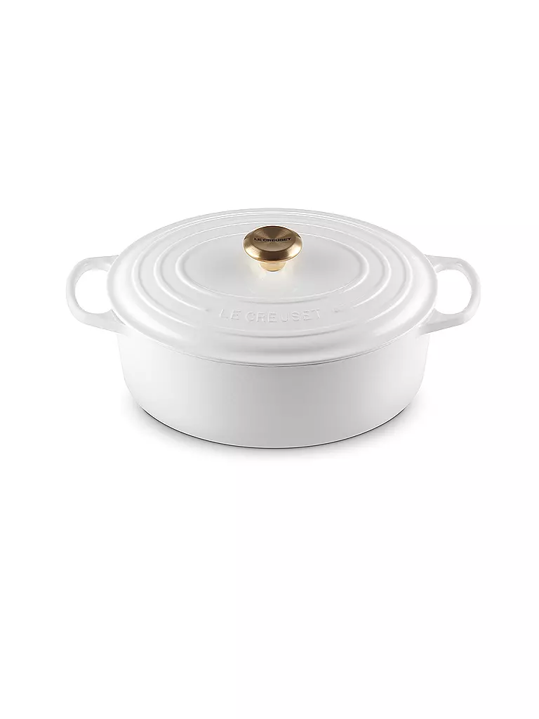 LE CREUSET | Ovaler Bräter aus Gusseisen Signature 31cm 6,3l White | weiss