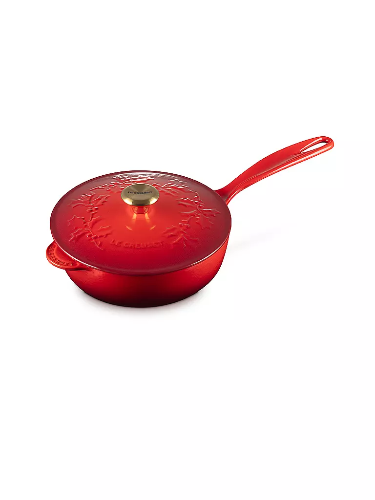 LE CREUSET | Stielkasserolle mit Deckel 21cm HOLLY Kirschrot | dunkelgrün