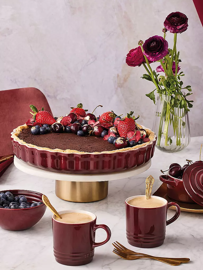 LE CREUSET | Tarteform 28cm POTERIE Garnet | dunkelrot